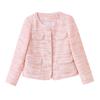 2025 Stylish Striped Beaded Round Neck Short Jacket – Spring & Autumn Collection