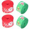 4Pcs Gift Ribbon Premium Polyester Bright Colors Exquisite Pattern Wide Application Wrapping Ribbon