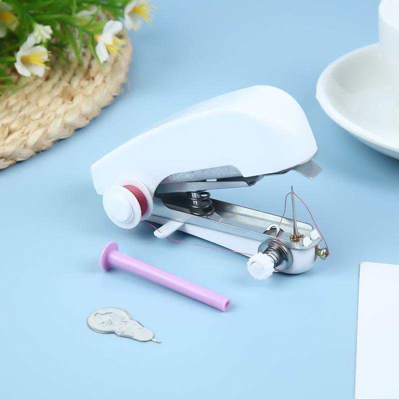 Handheld Mini Sewing Machine Portable Electric Stitcher Lightweight Compact Design Easy to Use for Quick Repairs and Small Sewing Projects
