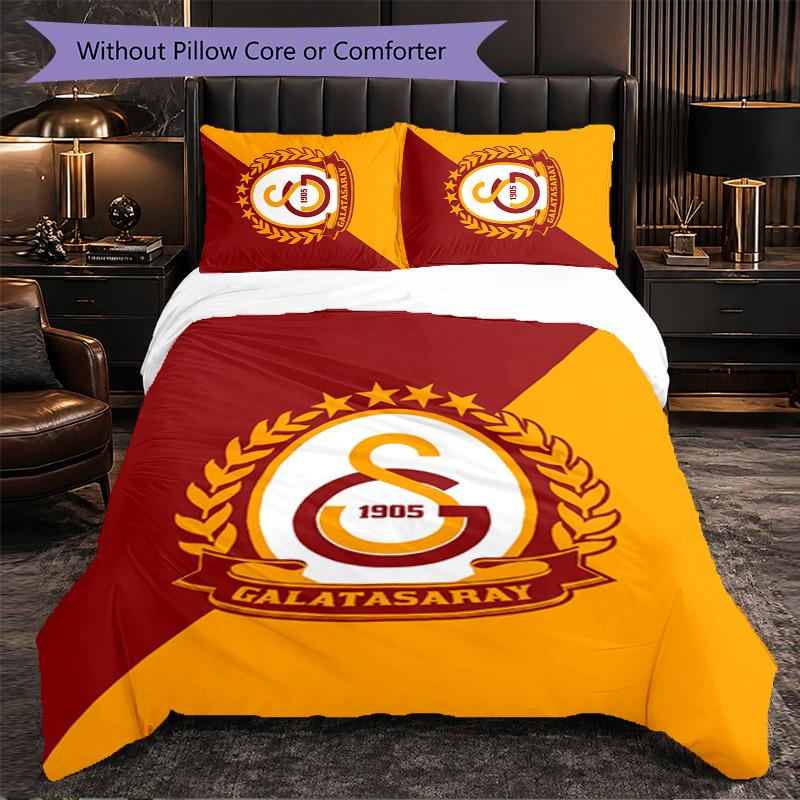 Biancheria da letto a tema Galatasaray FC Set 3 Pezzi Copripiumino Biancheria da letto decorativa per camera da letto per adolescenti Decorazione per la casa