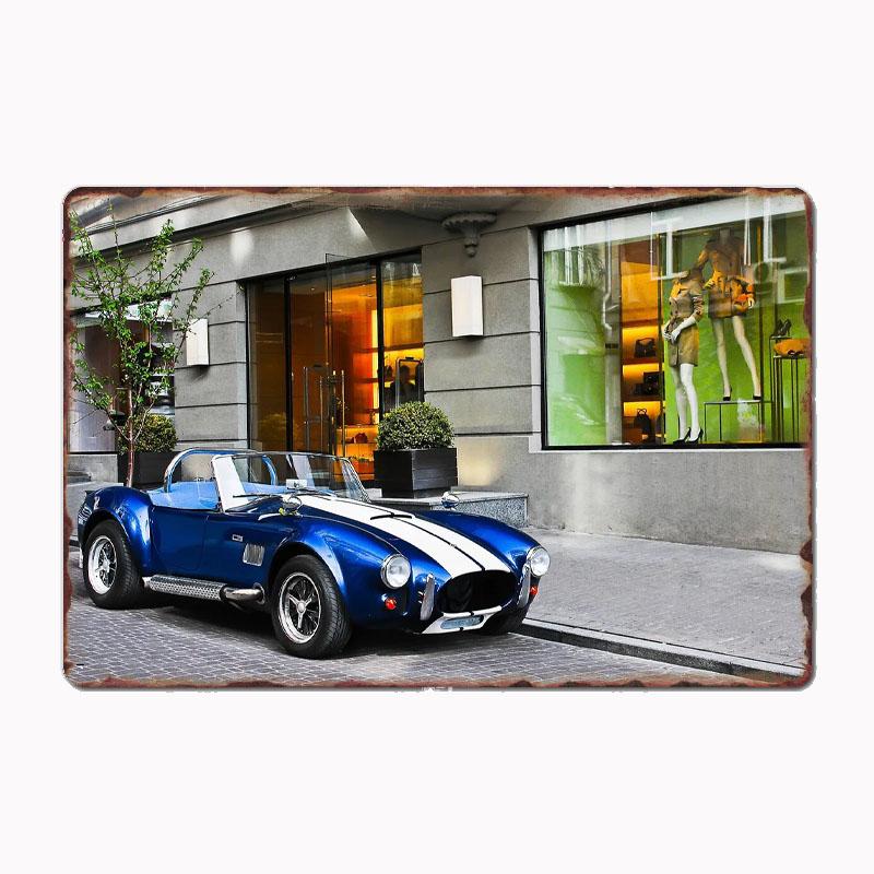 Shelby GT350 Boss Mustang Classic Cobra Racing Car Metal Poster Sign Club Mural Wall Art Plaque Tin Room Decoration Home Decor