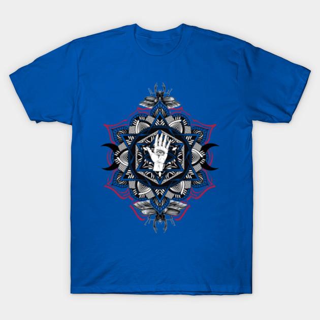 Unisex Fashion TShirt Hamsa Mandala Of The Triple Goddess Print TShirt Plus Size S-5XL T-Shirt 100%Cotton Tops O Neck Short Sleeve Tees