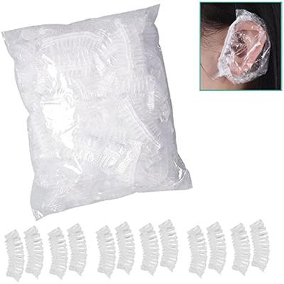 Waterproof Earmuffs,100 Pieces Disposable Earmuffs,Transparent Disposable Shower Earmuffs,With Elastic Band,Earmuffs For Home And Hotel