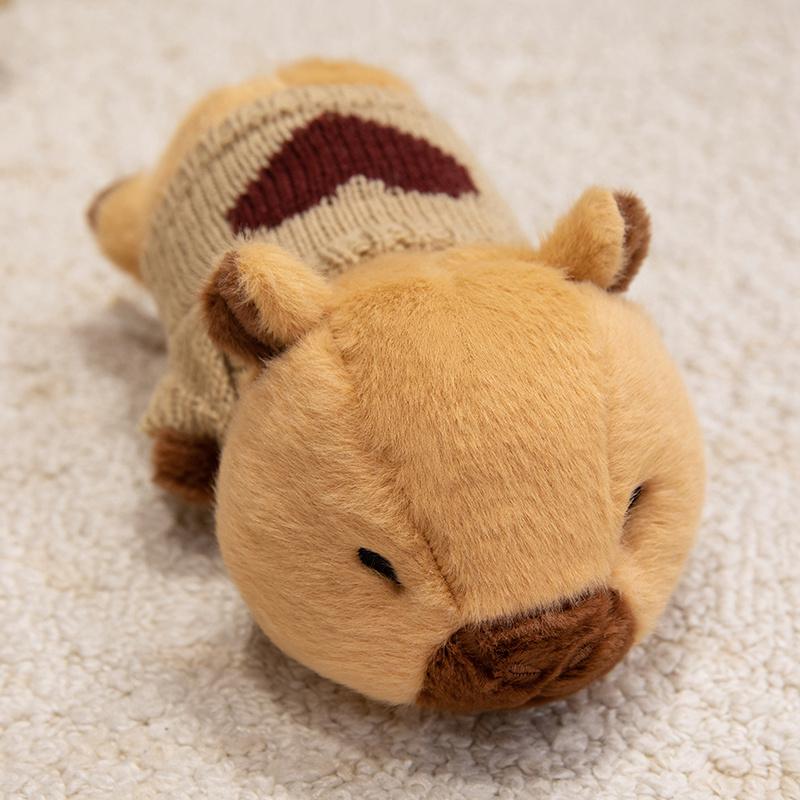 20/36cm Cartoon Dressing Capybara Plush Doll Pillow Lying Sweater Capybara Stuffed Animal Home Decoration Gift For Children
