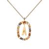 Letter Necklace Chain With Colorful Cubic Zirconia For Women Initial A -Z Alphabet Pendant Choker Trend Jewelry