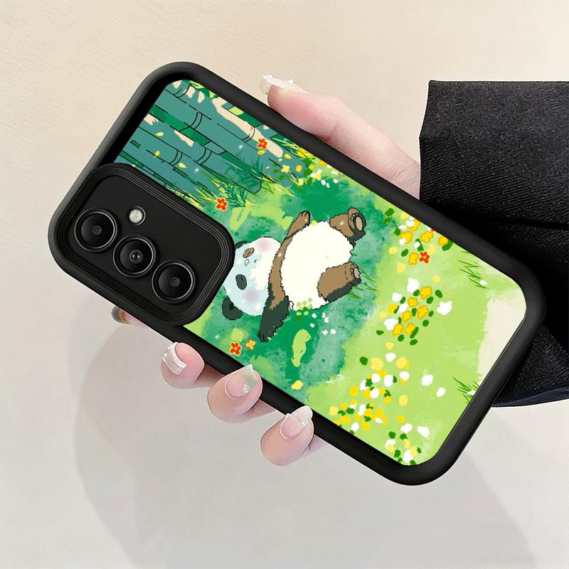 Phone Case for Samsung Galaxy A17 A16 A15 A14 A13 Cute Cartoon Panda A56 A36 A26 A55 A35 A25 A54 A34 A24 A53 A33 A23 A07 A06