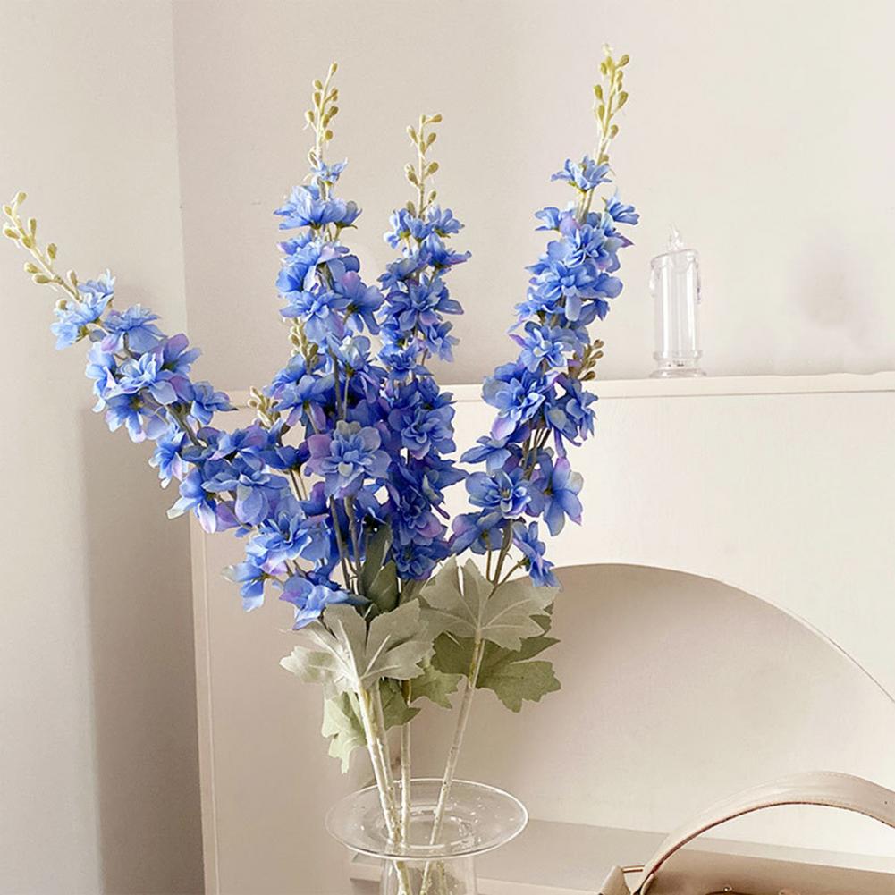 Künstliche Blume Rittersporn Künstliche Blume 4 Stück Künstliche Ritterspornblumen für Vasenfüllung 33,46 Zoll Lang Kunstseide