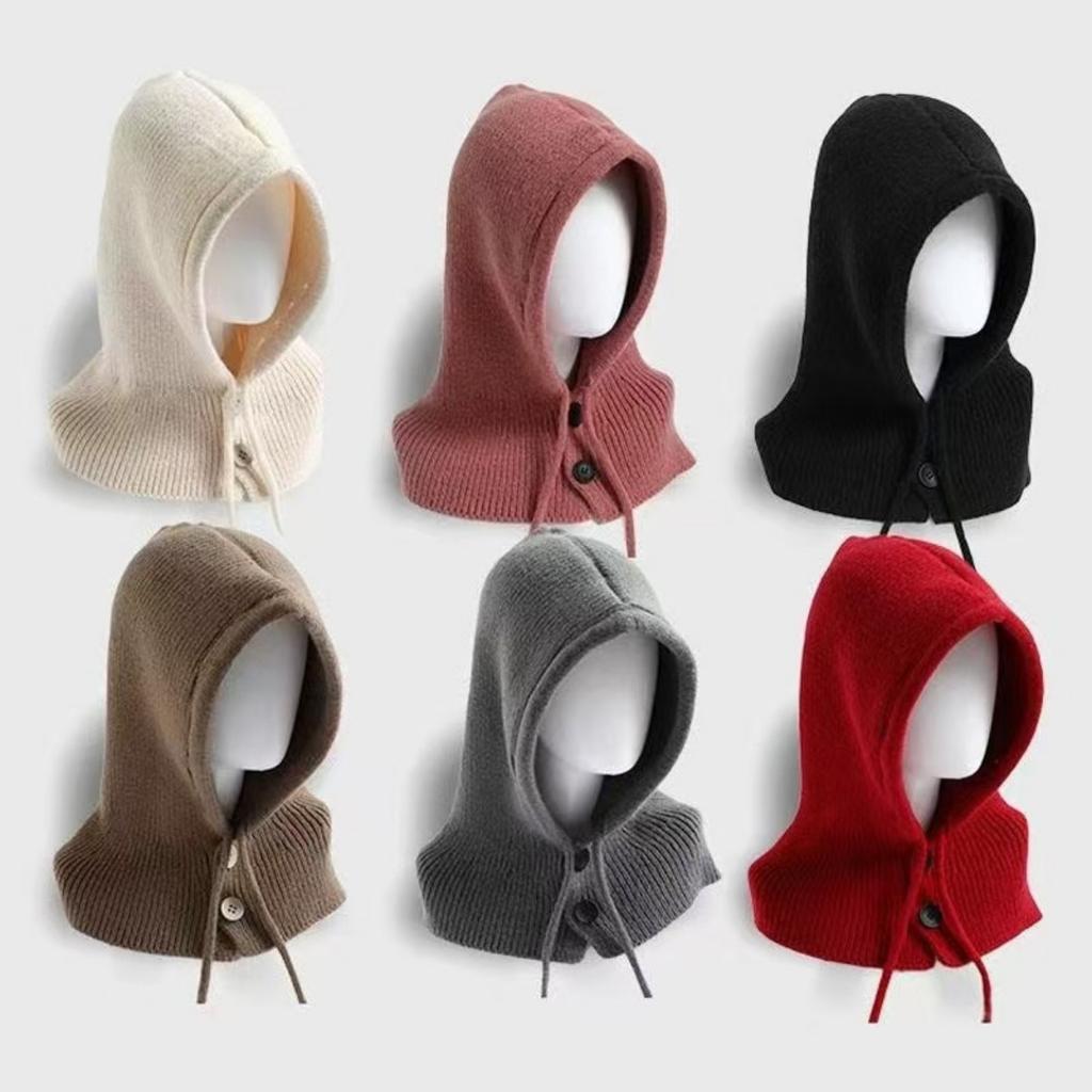 Autumn and Winter, Hat, Women's Hat, Winter Hat, Integrated Scarf, Ear Protection, Woolen Hat, Knitted Hat, Warm Hat