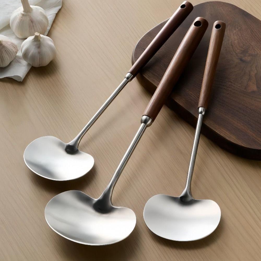 Mushroom Shape Kitchen Stir Fry Spoon Wood Handle Cooking Spoon New Cooking Spatula  Kitchen Tools