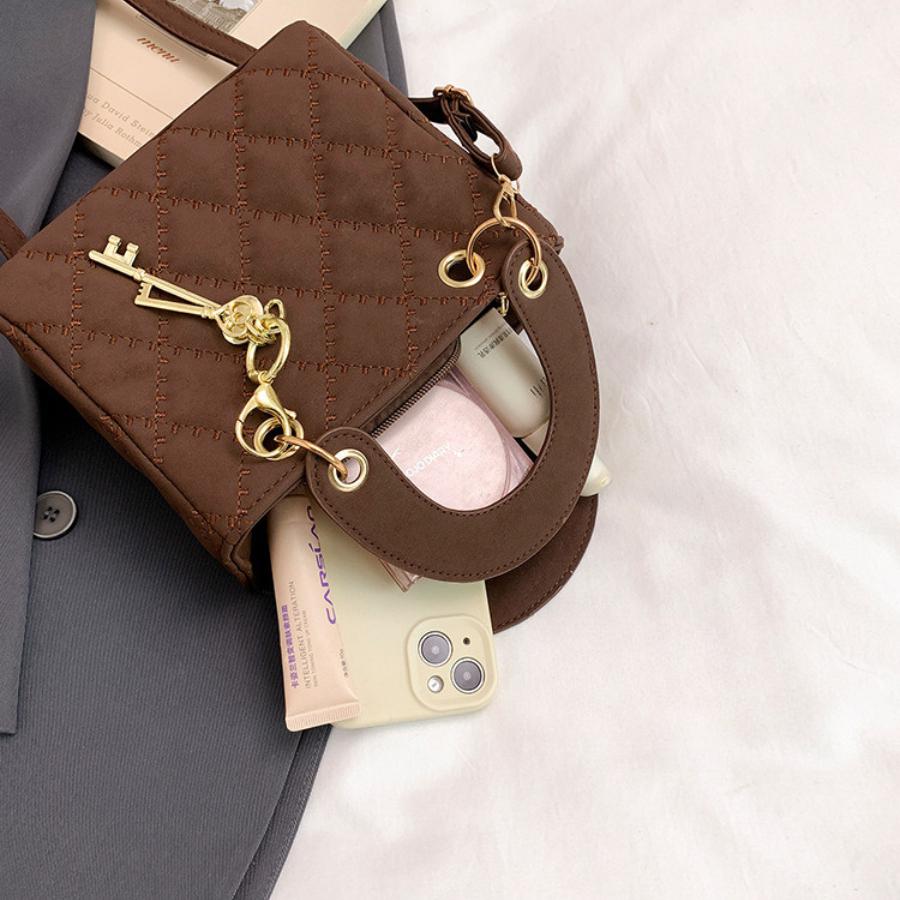 Chic Diamond Quilted Faux Leather Shoulder Bag for Women, Vintage Style Crossbody Hobo Purse, Soft Texture Handbag
