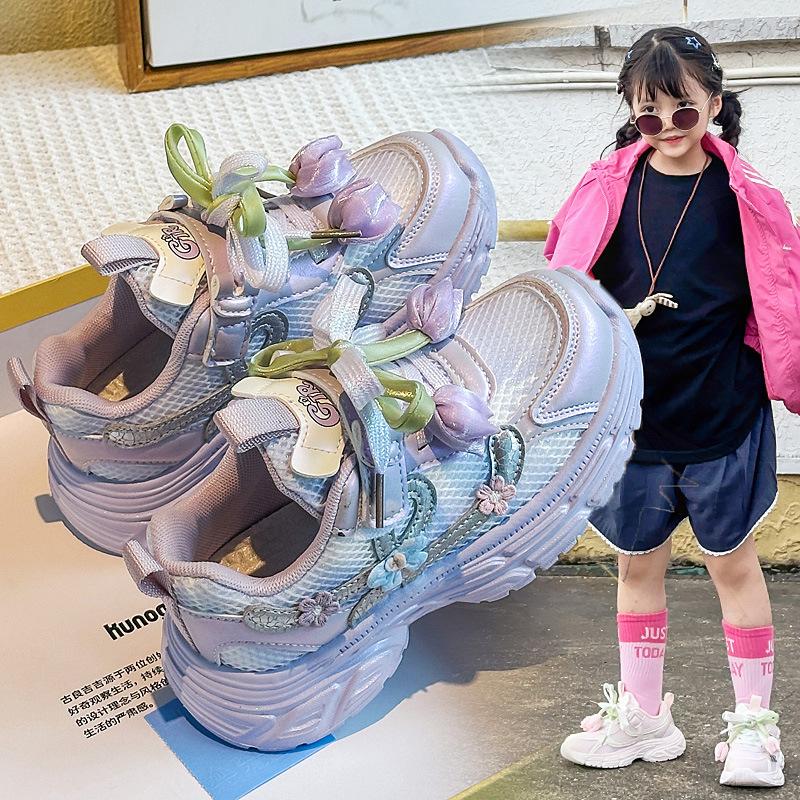 

Girls sports shoes spring new children s shoes bow princess shoes dad shoes running shoes casual shoes 31 inner length 19.3cm фиолетовый