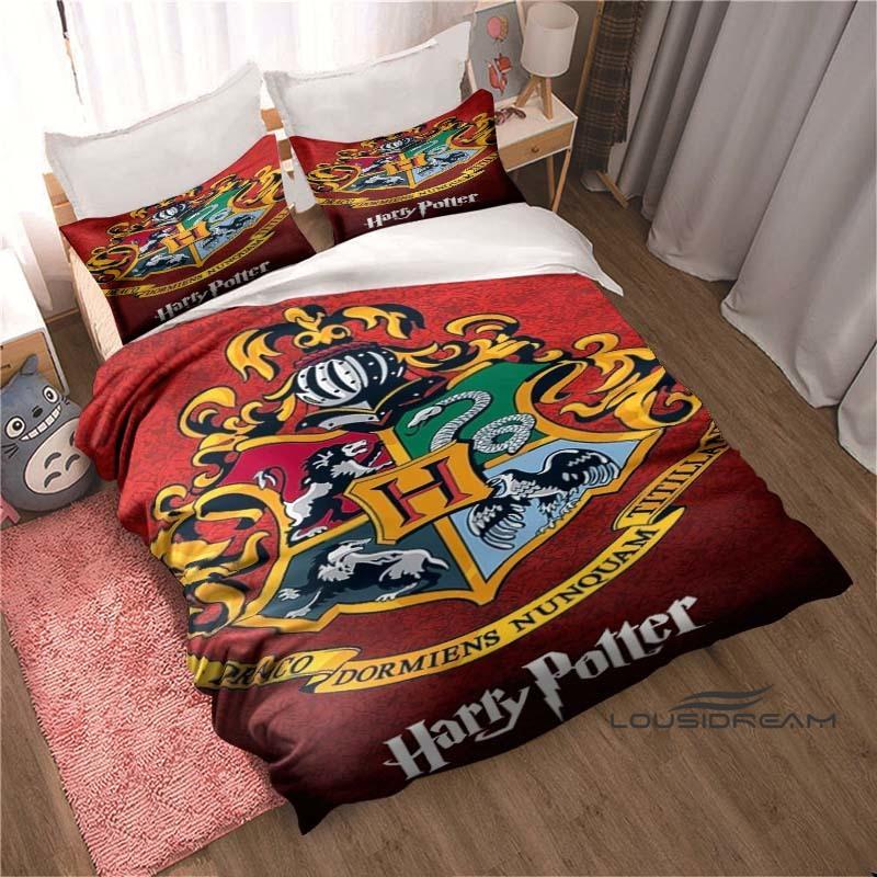 

New Model1-Piece Cartoon-Themed Harry Potter Logo Bedding Set — 3D Digitally Printed Polyester Duvet Cover and 2 Pillowcases 135X200cm