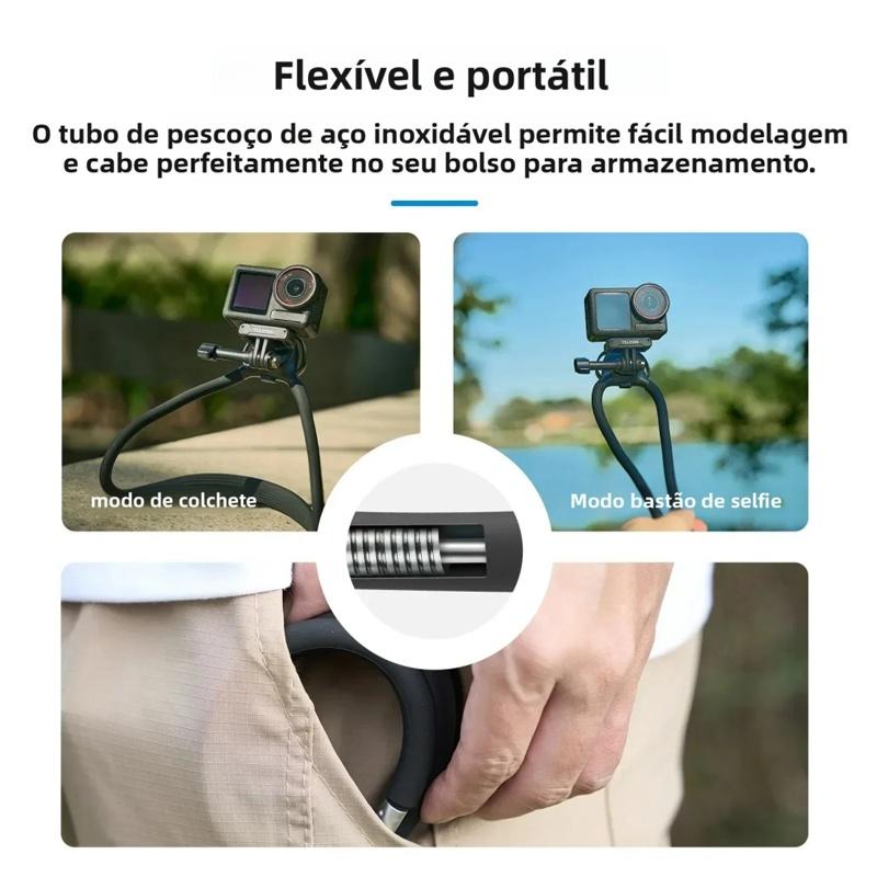 TELESIN for DJI Osmo Nano Silicone Neck Mount 360° Adjustable Quick Release Neck Holder for First Person Shooting Accessories