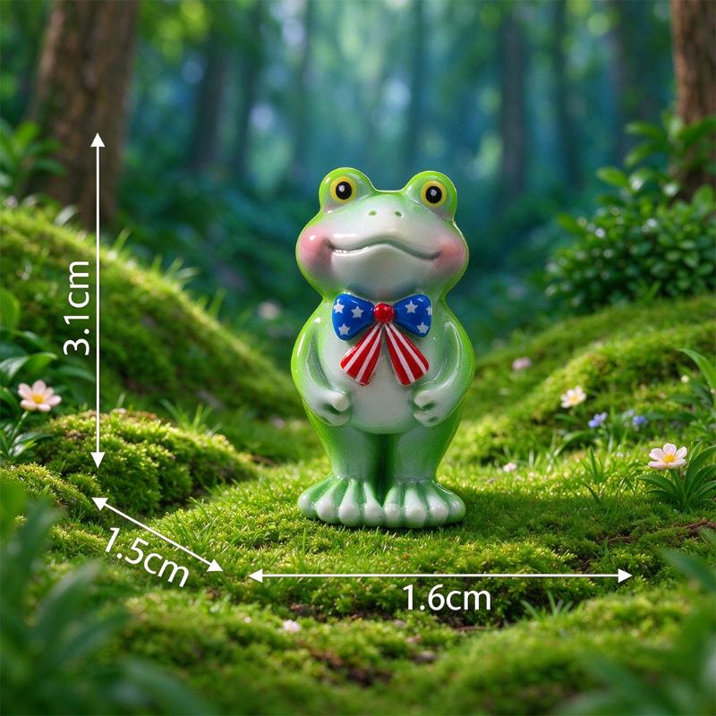 5Pcs Cute Mini Frog Figurine Lovely Cartoon Animal Statue Ornaments For Diy Micro Landscape Garden Terrarium Decoration