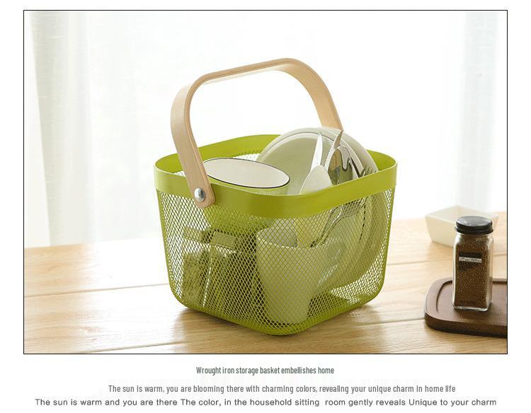 Multi-Purpose Metal Draining Basket for Vegetables, Fruits, and Laundry Storage