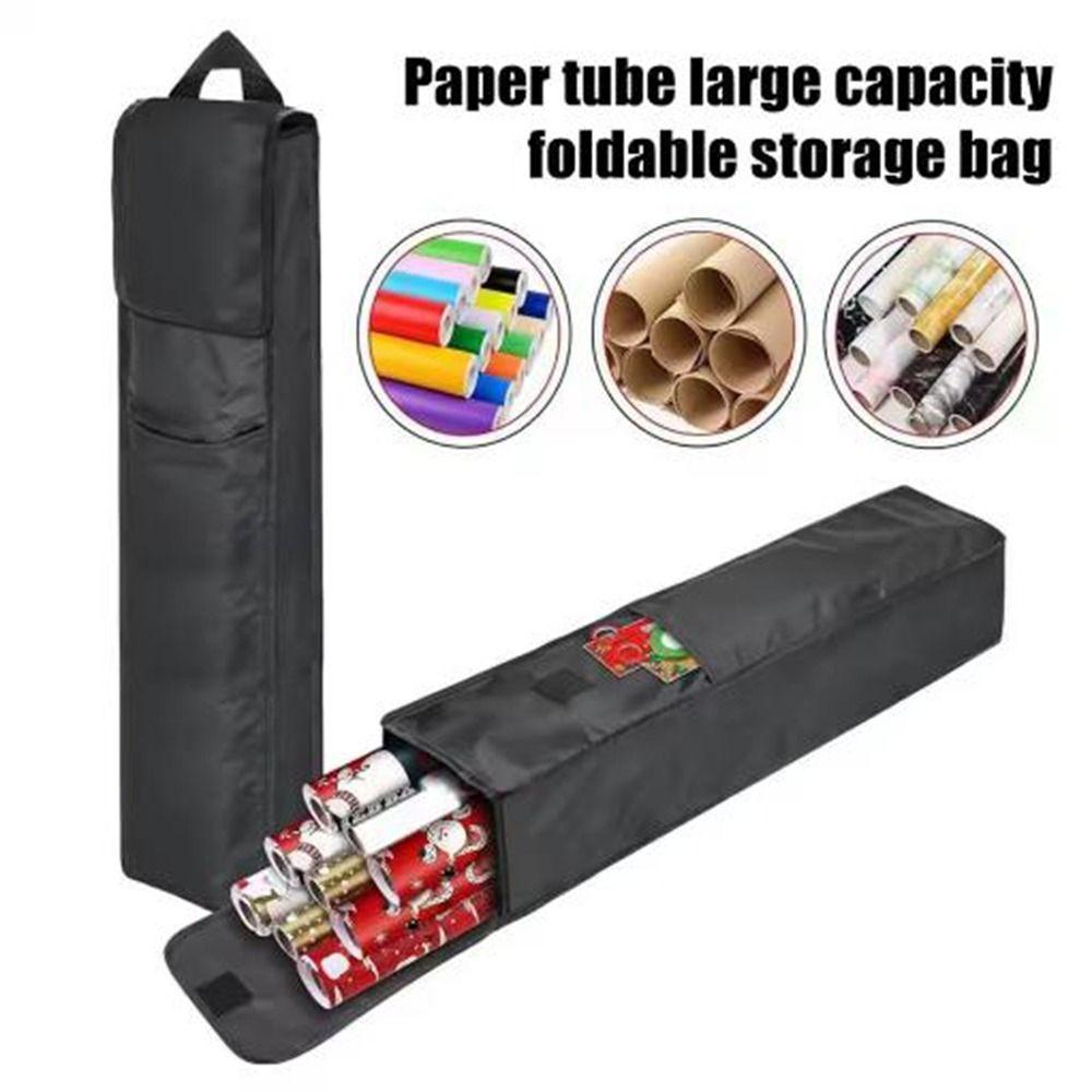 Oxford Cloth Wrapping Paper Organizer Side Pocket Wall Hanging Gift Wrap Storage Bag Waterproof with Handle