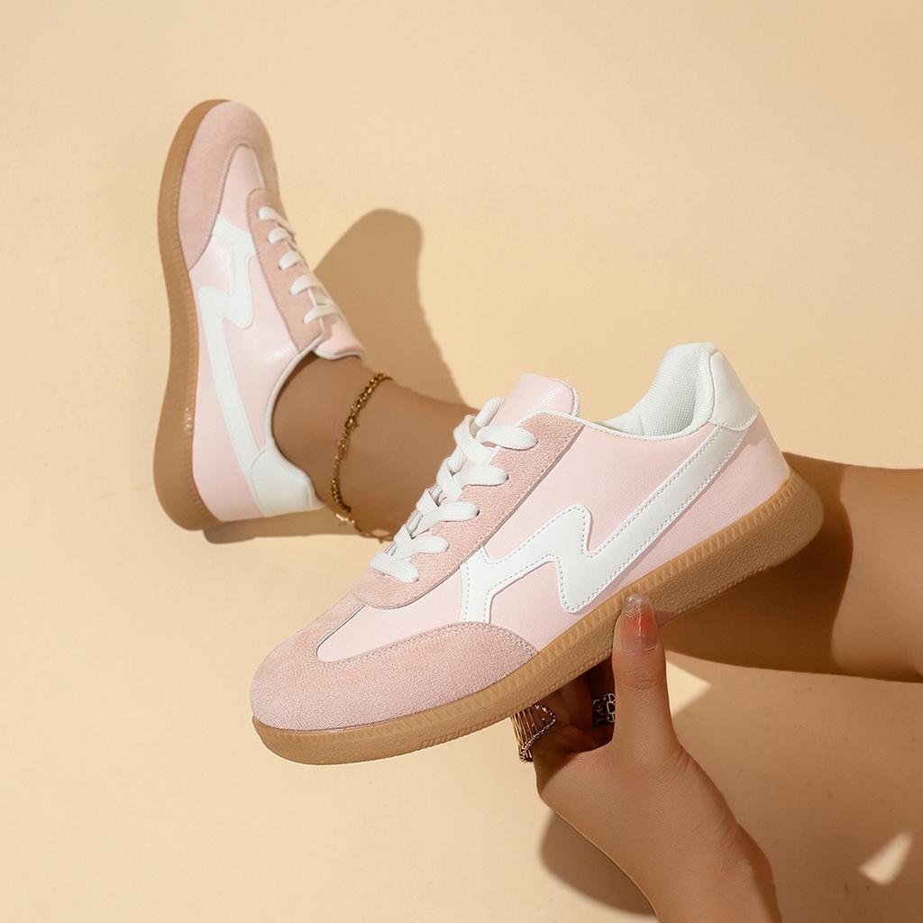 Spring and autumn new large size flat casual moral training shoes lace-up light sports shoes