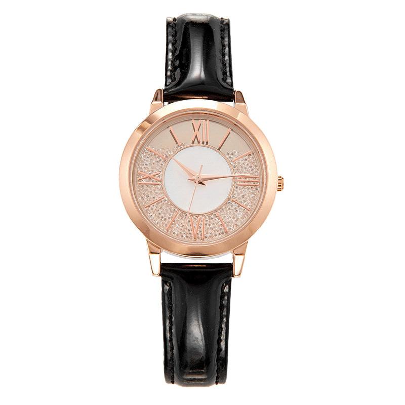 Shiny Quicksand Temperament Full Of Diamonds Retro Roman Light Luxury Ceramic Niche Watch Women