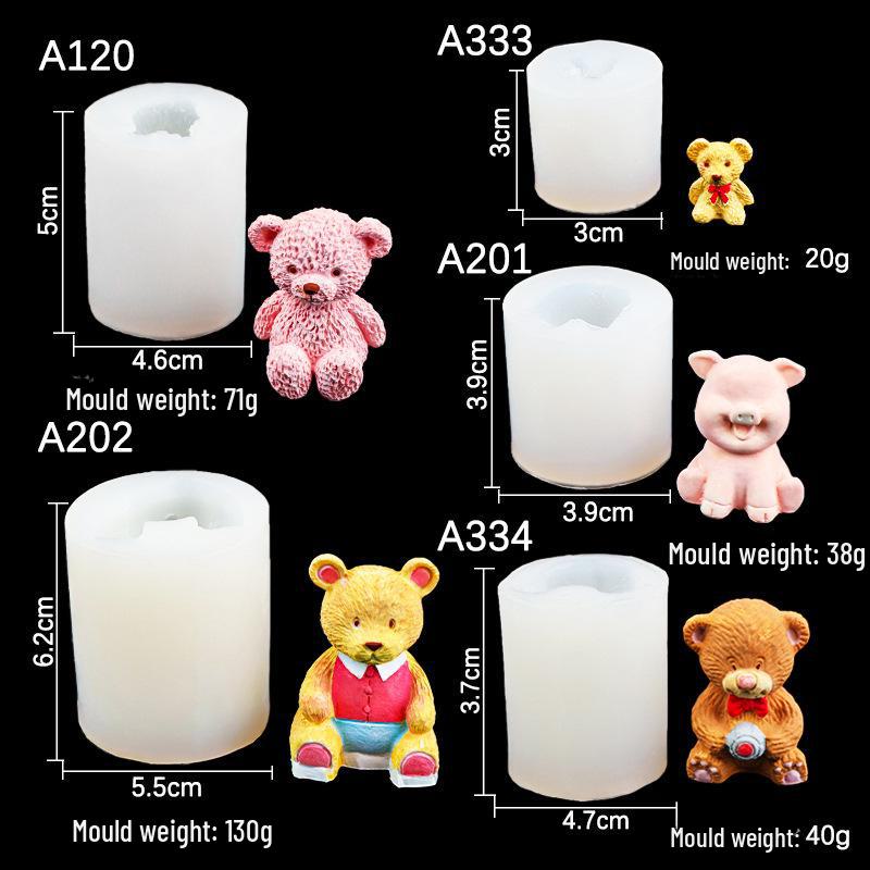 Silikonowa forma 3D w kształcie misia do aromaterapii, świec i dekoracji czekoladowych