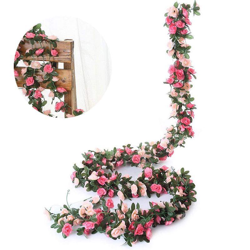 Wunderschöne künstliche Blumengirlande mit künstlichen Seidenrosen für elegante Hochzeitsdekoration