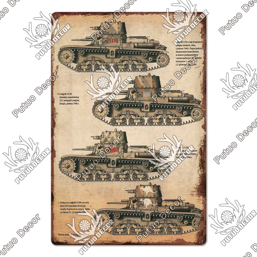 Putuo Decor Panzer Blechschild Metallschild Dekorative Vintage-Dekor Plakette Wanddeko Garage Man Cave Clubraum Zuhause