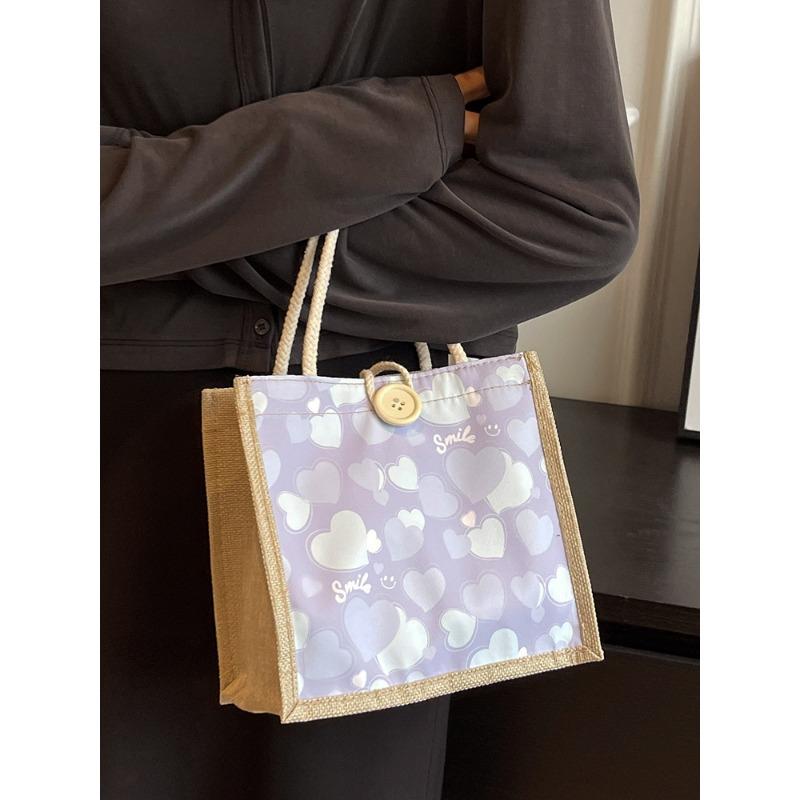 Cute Cartoon Love Souvenir Girl Japanese Ins Small Tutoring Bag Summer Outing Hand Bento Bag