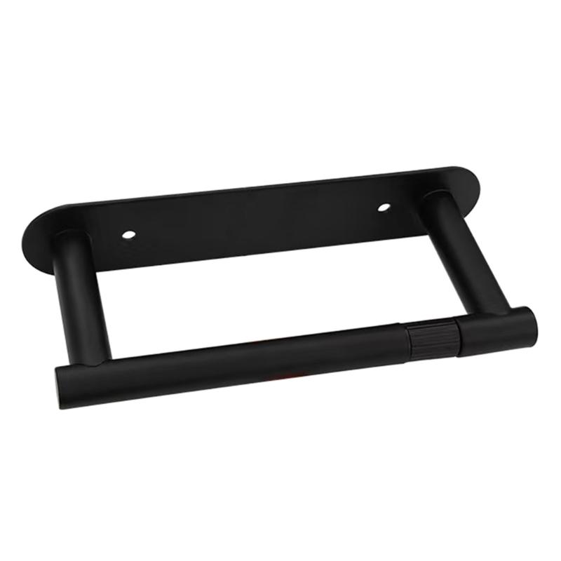 Wall Mounted Tissue Roll Holder Bathroom Tissue Rack Stainless Steel Toilet Paper Roll Holder Easy Installation чёрный