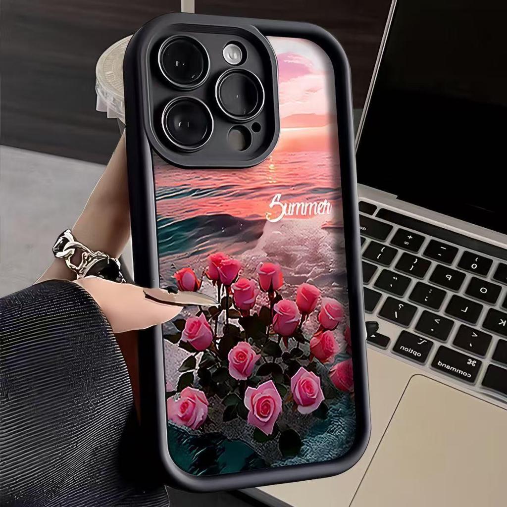 Seaside Rose iPhone 17 Fodral för Apple 16 Pro/14 Pro Max/13 - Trendig Gränsöverskridande Design