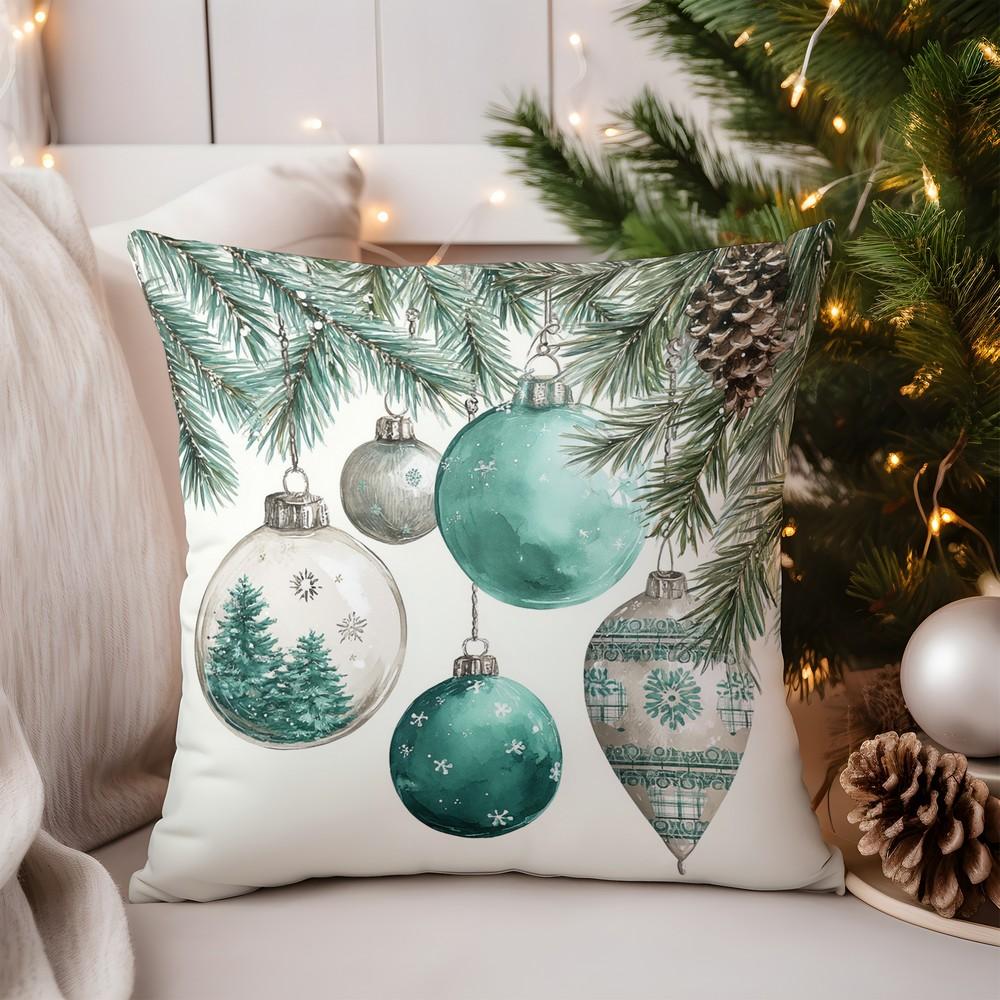 Home Decor Shiny Snowflakes: Festive Pillow Cover Decor Pattern Cushion Cover Suitable for Sofa Bedroom Car Pillow Cover