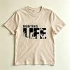 Hunting Lover Gift Tshirt Hunting Life Silhouette Deer Dog Duck Print Short Sleeve Top Outdoor Country Hunter Casual Tee