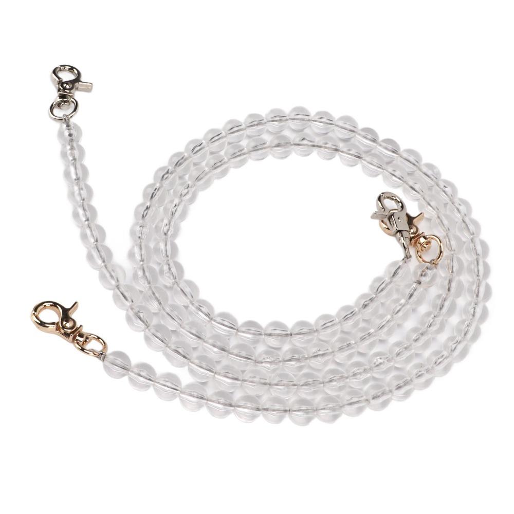 

2pcs Metal Chain Bag Chain Transparent Purse Strap Bead Assortments Bag Strap Handbag Accessories M
