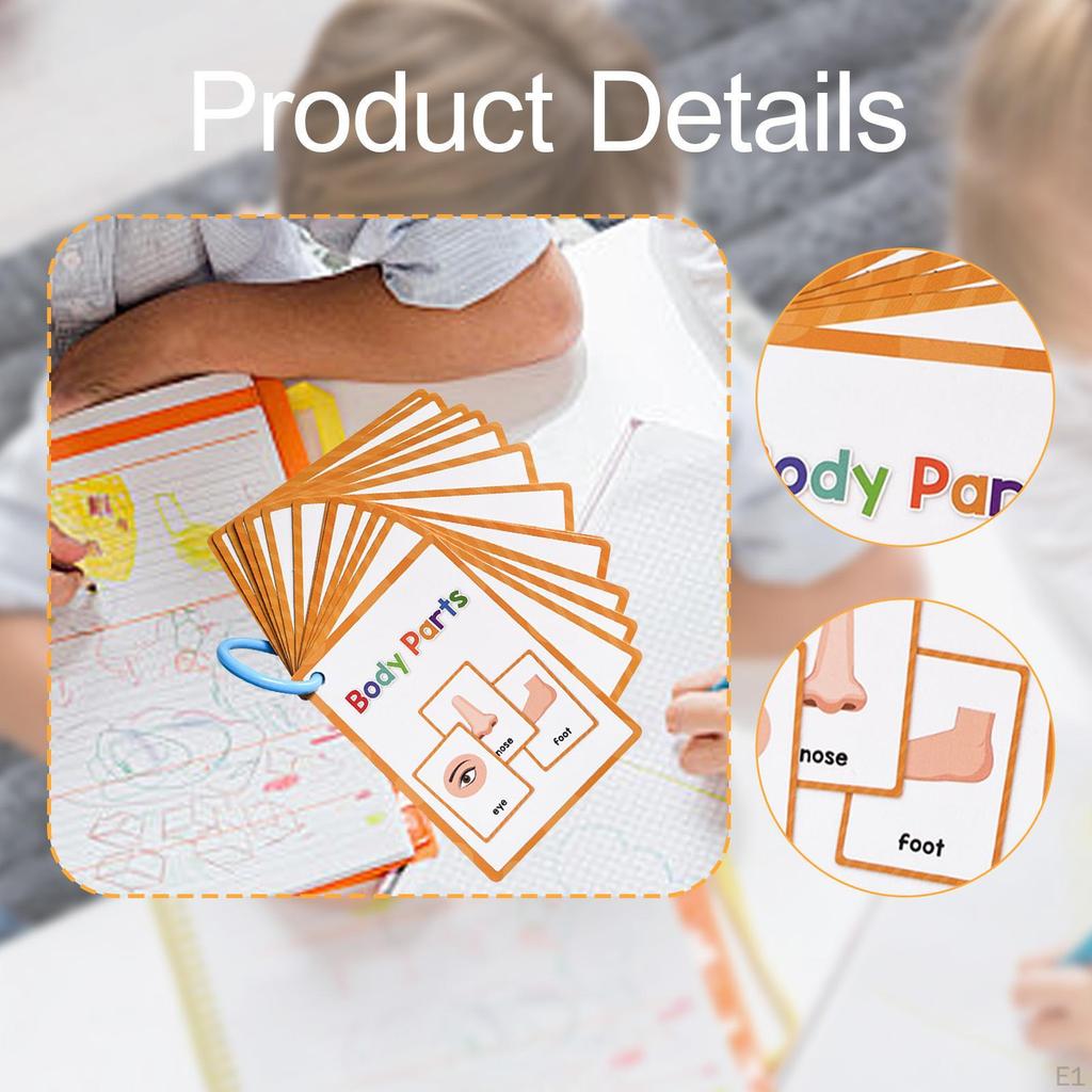 Body Parts Learning Cards, Educational Flashcards for Kids 15Pcs Teacher Resource