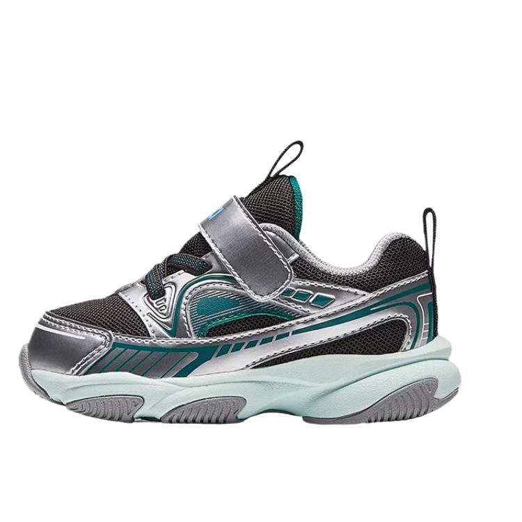 Anta Kids Simple And Elegant Non-Slip Durable Support Low-Top Walking Shoes Baby Shoes Dark-Brown Silver 312510021-2