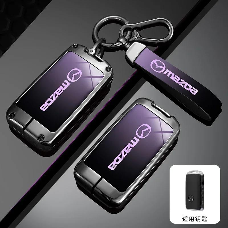 Madingas cinko lydinio 3 mygtukų automobilio rakto dėklas Laikiklis Korpusas Fobas Mazda 3 4 Alexa CX30 CX-4 CX5 CX-5 CX8 CX-8 CX-30 CX9 CX-9