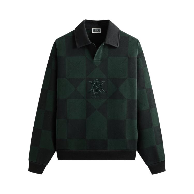 Kith Geo Quilted Nelson Rugby Stadium Men Tops Green KHM033258-302