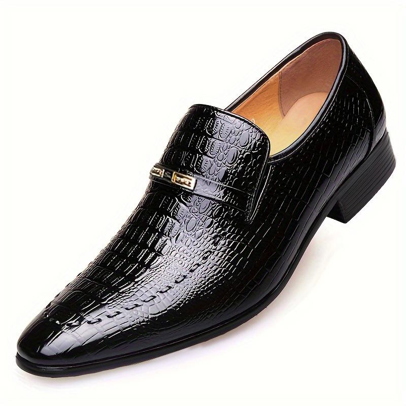 Fashion Mens PU Leather Shoes Luxury Crocodile Pattern Men Business Dress Shoes Casual Social Shoe Male Wedding Footwear Zapatos Hombre