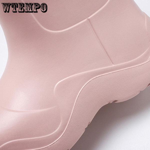 Damen Regenstiefeletten, wasserdichte Freizeitschuhe, große rutschfeste Stiefeletten, dicke Sohle, feste Stiefel