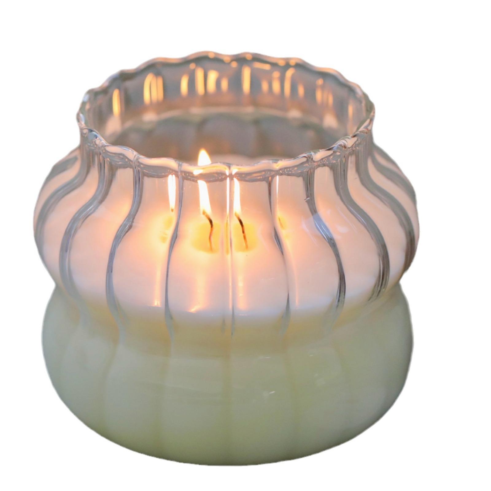 

Круглая стеклянная чашка для свечи в средневековом стиле с деревянной крышкой, ароматизированная свеча с ароматом чая, подарочная коробка, подарок на день рождения, стойкий аромат 420g