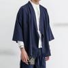 Japanese Kimono Cardigan Chinese Style Linen Haori Yukata Streetwear Traditional Samurai