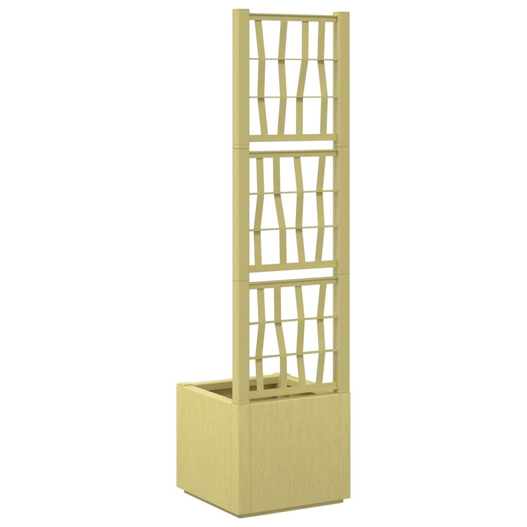 Garden Planter with Trellis Green 36 X 36 X 140 Cm PP