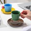 Contrast Colored Meatball Cups and Saucer Set Ceramic Cup Exquisite Coffee Cup Underglaze Colored Water Cup Super Cute Cup