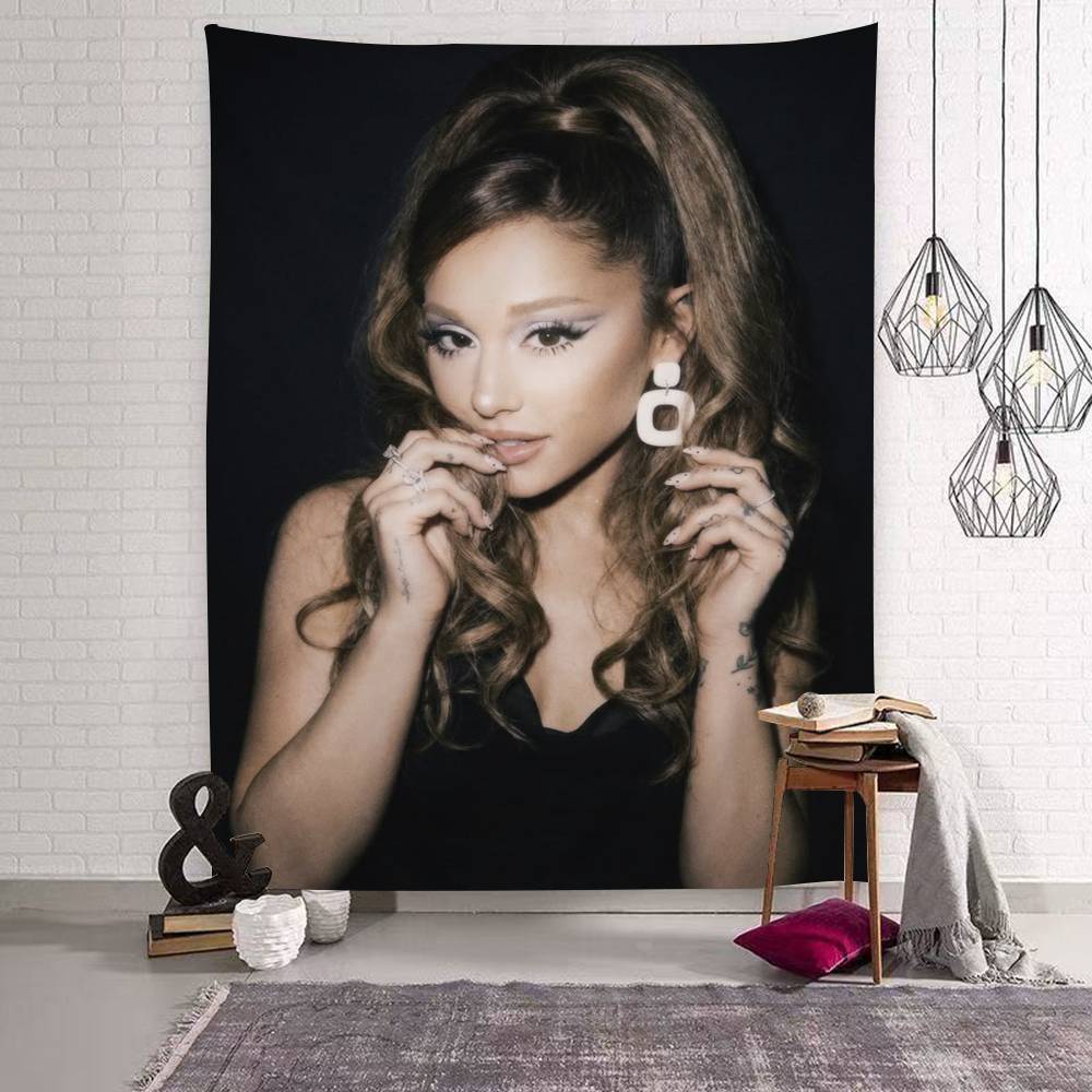 1PC Famous Singer AAriana Grande Tapestry Art Printing Japanese Wall Tapestry Anime Wall Hanging Home Decor