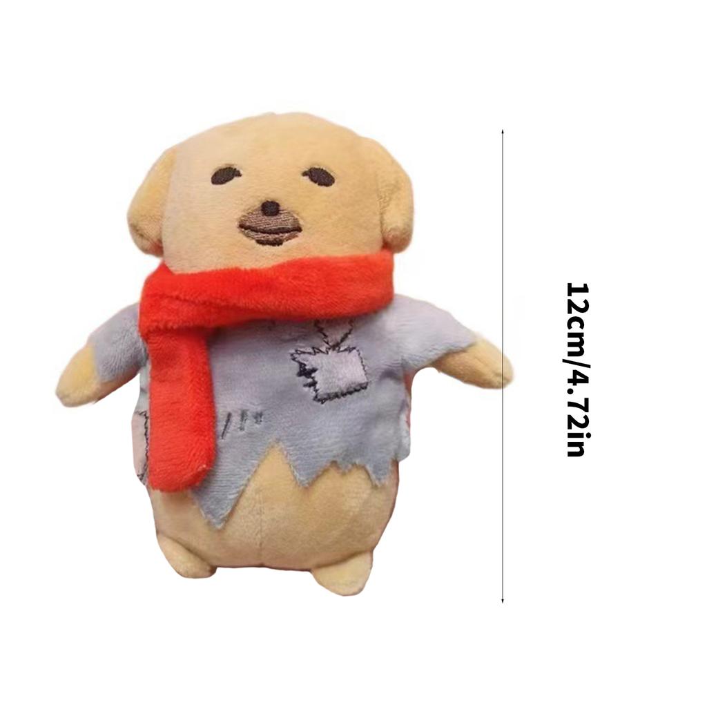 Lovely Korean Styles Scarf Dog Plush Pendant Toy Keychain Soft Stuffed Animal for Kids and Adult Backpack Decoration