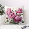 Retro Pink Peony Flower Pillowcase, Single-Sided Design, Without Pillow Core. Zipper Closure