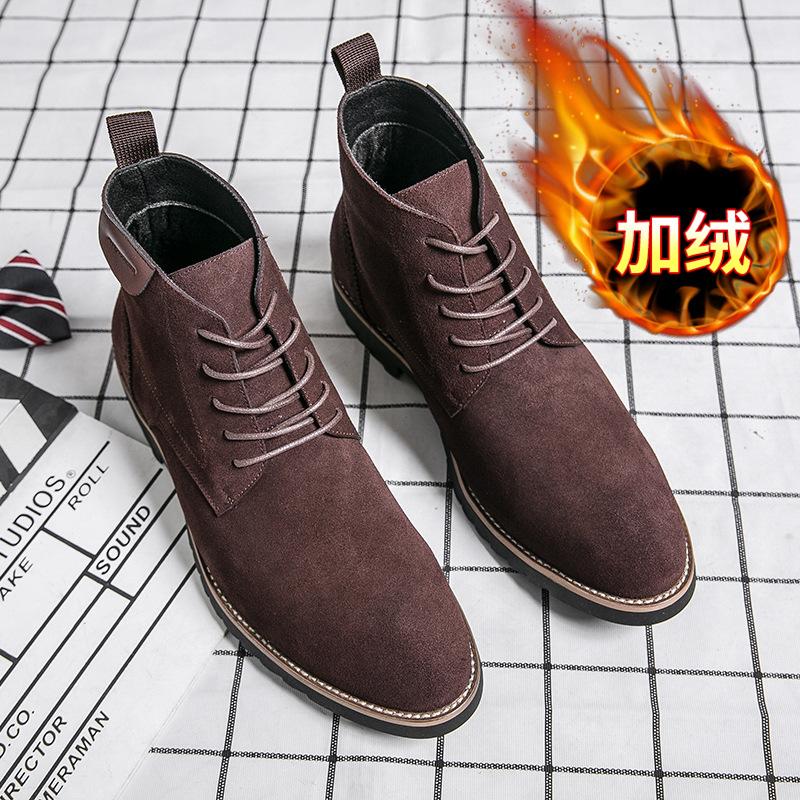 Men's leather boots 45 large size autumn and winter new Martin boots fashionable men's retro short boots trendy leather shoes