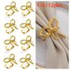1/6/12pcs Gold Napkin Holder Metal Dinnig Table Decoration New Napkin Ring Buckles  Kitchen