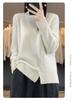 Elegant Loose-Fit Knitwear for Women - 2026 Autumn/Winter Slit Thickened Sweater