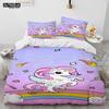 Einhorn Niedlich Cartoon Bettdecke Bettwäsche Set,Bettbezug Bett Set Bettdeckenbezug Kissenbezug,Queen Bettwäsche Set