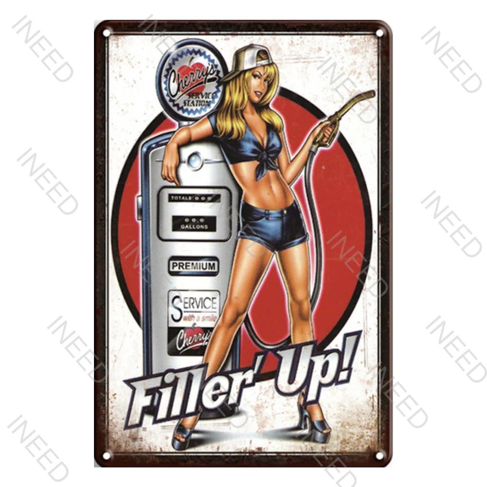 Vintage Metal Tin Signs  NGK Spark Plugs Gulf Garage Oil Motor Posters Wall Decoration Man Cave Cafe Club Retro Posters Plaque