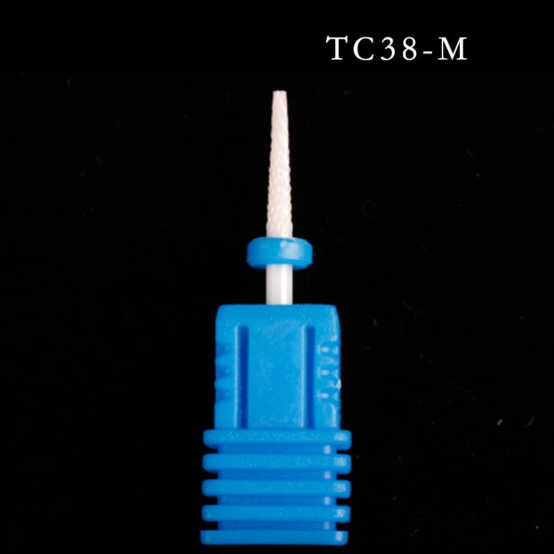 Nail Art Ceramic Grinding Head, Single Corn Bullet Cylindrical Rocket-Shaped Nail Electric Grinding Machine Accessories Grinding Head